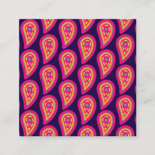 Boho-Blumenmotiv in Rosa Quadratische Visitenkarte