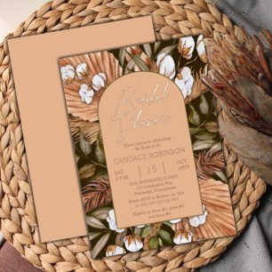 Boho-Blumenmuster aus Baumwolle   Brautdusche mit  Folieneinladung