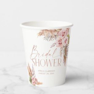 Boho-Blumenmuster mit Roségold Pappbecher