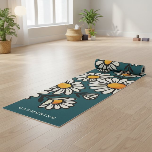 Boho-Blumenmuster-Yogamatte mit individuellem Name Yogamatte (Von Creator hochgeladen)