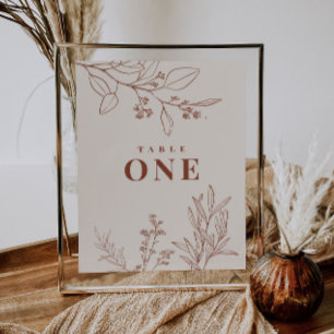 Boho-Blumennummernschilder Poster