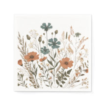 Boho Blumenpapier Party Serviette, Wildblumen