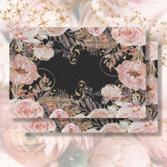 BOHO Blumenrot Rosa Rose Gold Foliage Decoupage Seidenpapier (Von Creator hochgeladen)
