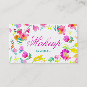 Boho BlumenstraußblumenAquarell-Maskenbildner Visitenkarte