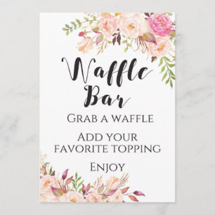 Boho blumigen Waffel Bar Sign 12x18 Einladung