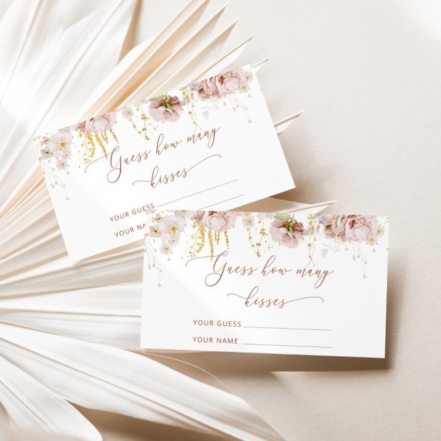 Boho bluoral erraten, wie viele Küsse Bridgame Begleitkarte (Von Creator hochgeladen)