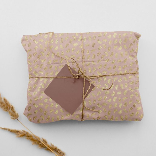 Boho Blush Beige Golden Paint Strokes #D6AEA3 Seidenpapier (Von Creator hochgeladen)