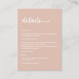 Boho Blush Beige Trendy Script Begleitkarte