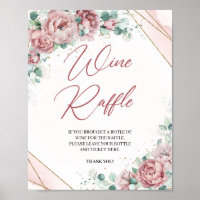 Boho blush bloral eucalyptus Wine Raffles game