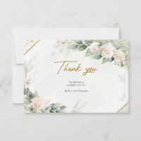 Boho Blush Bloral Eukalyptus Danke Karte
