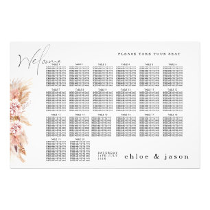 Boho Blush Blues Seekartenplakat Fotodruck