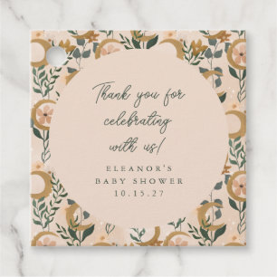 Boho Blush Botanical Moon Custom Baby Dusche Danke Geschenkanhänger