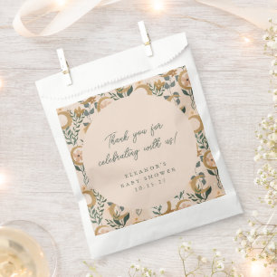 Boho Blush Botanical Moon Custom Baby Dusche Danke Geschenktütchen