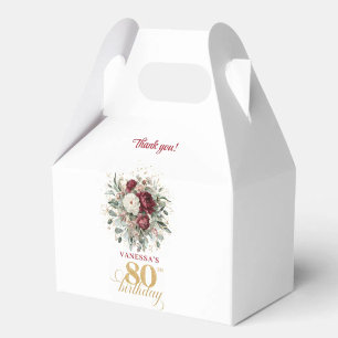 Boho Blush Burgund Geschenkboxen zum 80. Geburtsta Geschenkschachtel