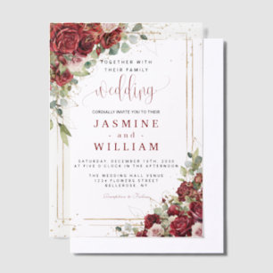 Boho Blush Burgundy Floral Gold Geometric Wedding