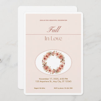 Boho Blush Fall Romance Floral Wedding Invitation Einladung