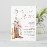 Boho Blush Floral Flasche Boot Bubbly Brautparty