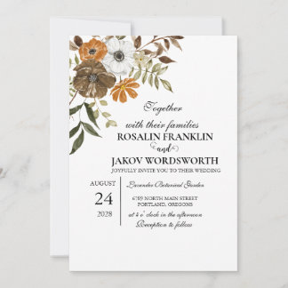 Boho Blush Floral Wedding Invitation Einladung