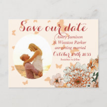 Boho Blush Foto Buttery Floral Save the Date Anno