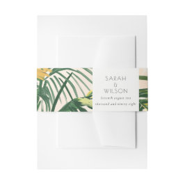 Boho Blush Green Palm Beach Hochzeit Einladungsbanderole