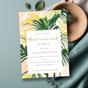 Boho Blush Green Tropen Palm Retirement Einladung