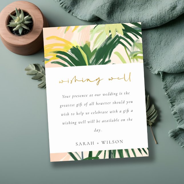 Boho Blush Green Tropical Palm wünschend gut Begleitkarte (Von Creator hochgeladen)
