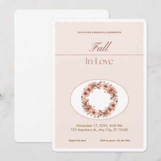 Boho-Blush-Herbstromanze-Floral-Hochzeitseinladung Einladung