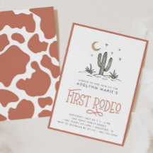 Boho Blush Modern Girls First Rodeo 1. Geburtstag