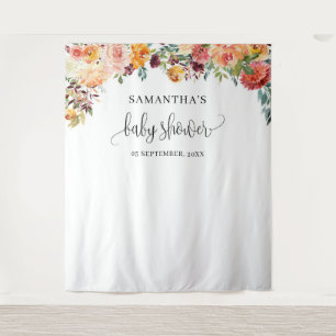Boho blush orange bordeauxrot im Hintergrund Wandteppich