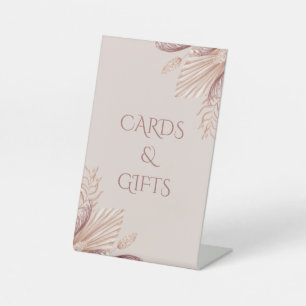Boho Blush Pampas Gras Hochzeitstisch-Schild Sockelschild