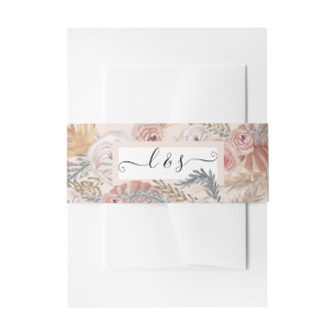 BOHO Blush Pampas Grass Aquarell Einladungsbanderole