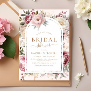 Boho Blush Peony Greenery Brautparty Einladung