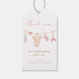 Boho Blush Pink Baby Clothes Girl Babydusche Geschenkanhänger