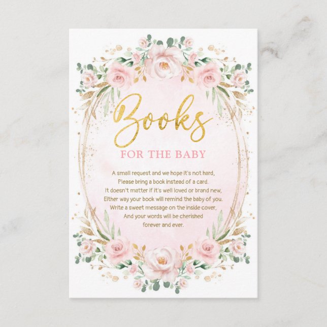 Boho Blush Pink Blume Books for Baby Girl Begleitkarte (Vorderseite)