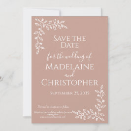Boho Blush Pink Botanical Foto Wedding Save The Date