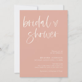 Boho Blush Pink Brautparty | Minimalistisch Bridal Einladung