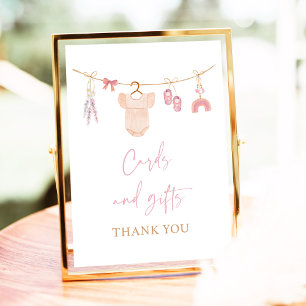 Boho Blush Pink Cards & Gifts Babyduschzeichen Poster