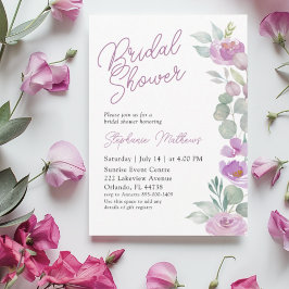 Boho Blush Pink Floral Bridal Shower Einladung
