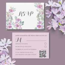 Boho Blush Pink Floral Eukalyptus Wedding RSVP