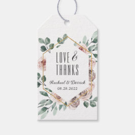 Boho Blush Pink Floral Geometric Vielen Dank Geschenkanhänger