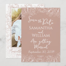 Boho Blush Pink Floral Modernes Foto Hochzeit