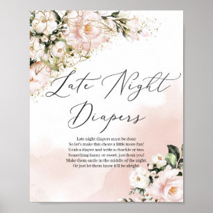 Boho blush pink gold Spätabendwindeln Spielzeichen Poster