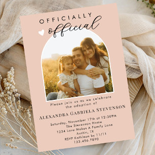Boho Blush Pink Offizielle Adoption Feierlichkeite Einladung