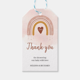 Boho Blush Pink Rainbow Baby Shower Tags Geschenkanhänger