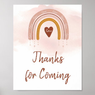 Boho Blush Pink Rainbow Danke für das kommende Zei Poster