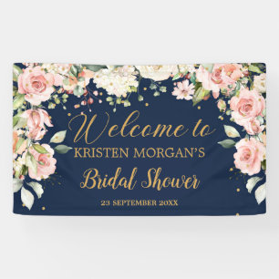 Boho blush rosa Blumengrün Brautparty Banner