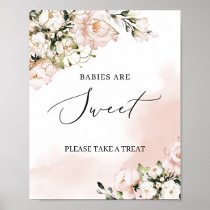 Boho blush Rosa Blütengold Babys sind süßes Zeiche Poster