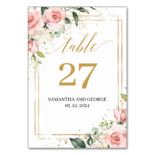 Boho Blush Rosa Eukalyptus gold Tischnummer