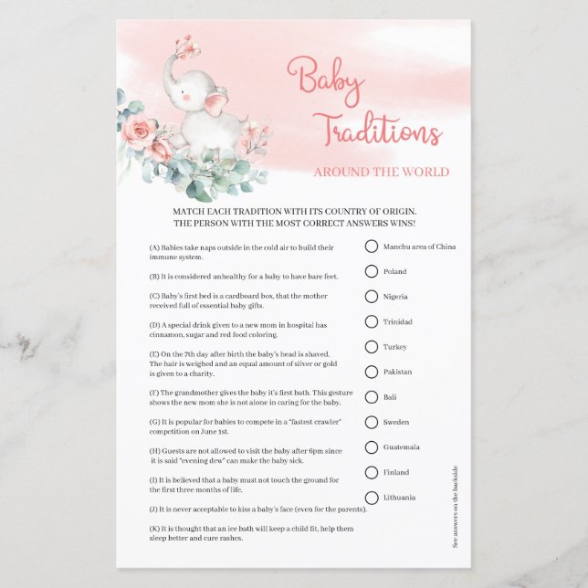 Boho blush rosa Rosen Goldrahmen Baby Traditionen (Vorderseite)