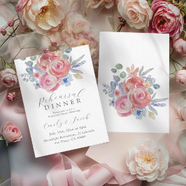 Boho Blush Rose Rehearsal Dinner  Einladung